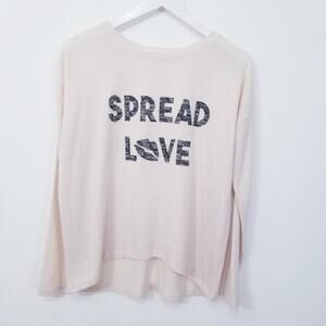 P.J Salvage Knit Spread Love Print Crew Neck